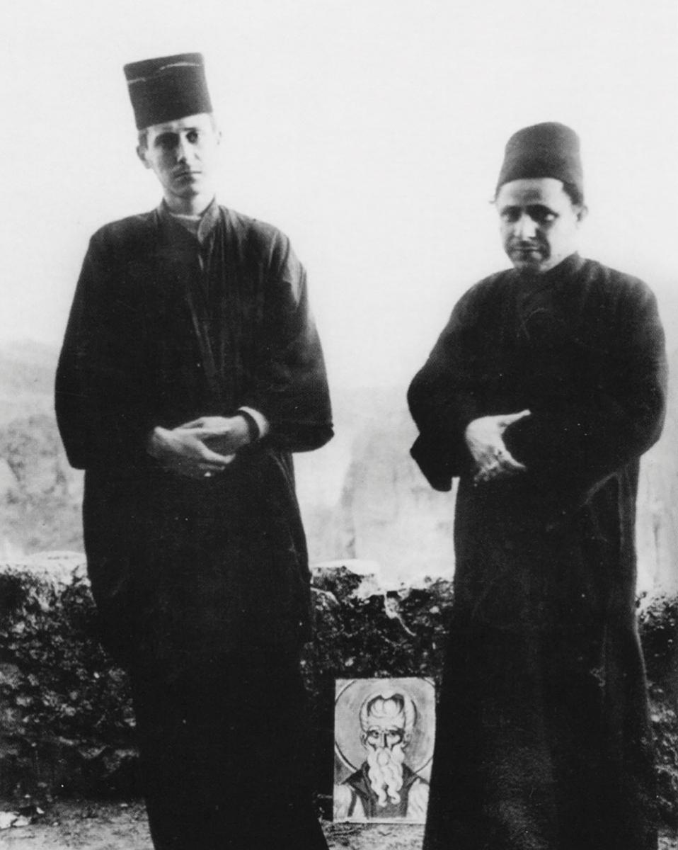 Ο Φώτης Κόντογλου (δεξιά) με τον Γιάννη Τσαρούχη